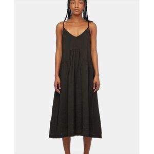 LACAUSA Thea Slip Tank Midi‎ Dress Black Sz Small